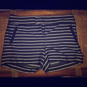 LOFT Striped Gold Dress Shorts